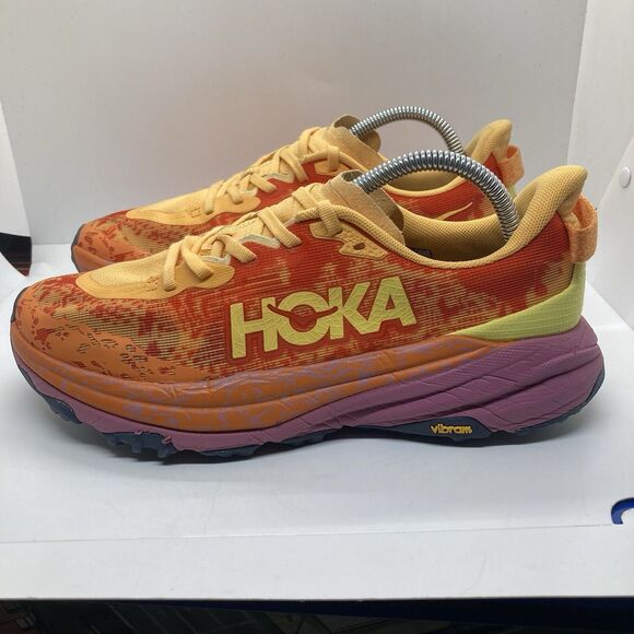 Hoka One One Shoes - Hoka One One Speedgoat 6 Womens 9B Shoes Trail Orange Running Walking Gym